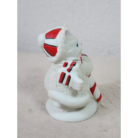 Lefton Kitty Snowflake White Figurine Year 1992 Christmas Holidays 3 1/4" Vtg - Picture 8 of 12